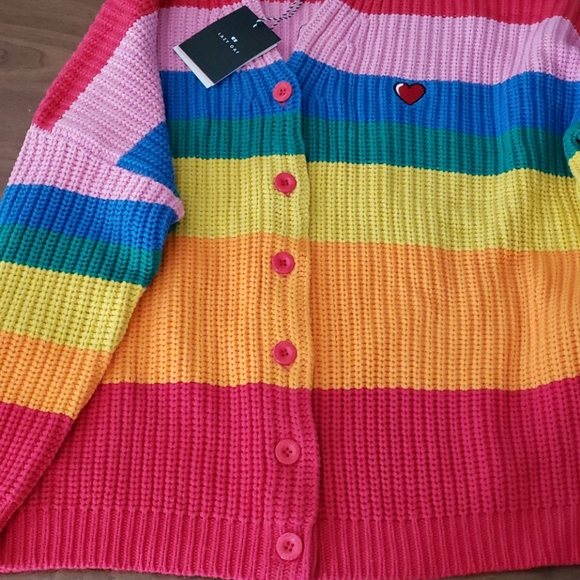 NWT AUTHENTIC Lazy Oaf BORING rainbow cardigan - Picture 7 of 7